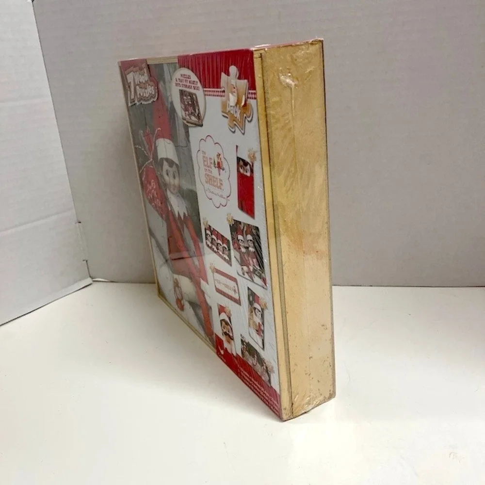 Elf on the Shelf 7 Wood Puzzles in Storage‎ Box Christmas Cardinal 89094 NEW